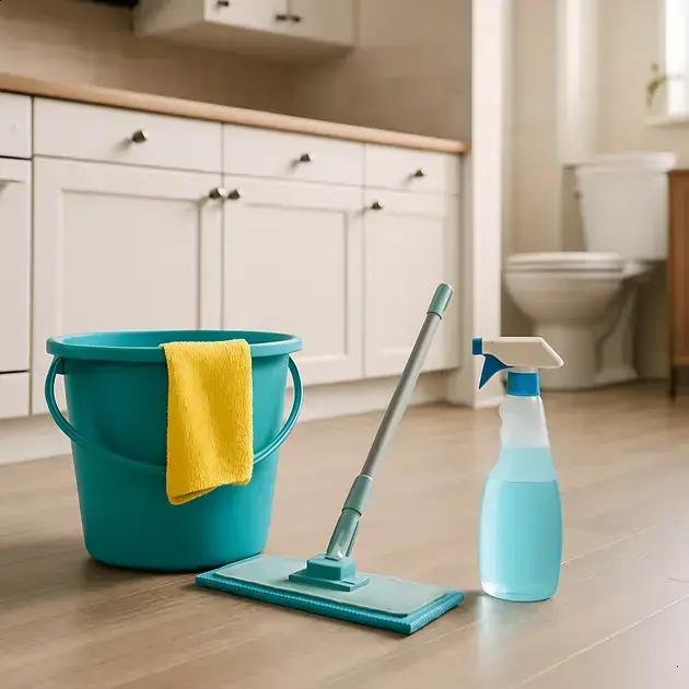 Guia de limpeza regular para pisos vinílicos em cozinhas e banheiros sem danificar o revestimento
